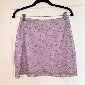 Le Lis Floral Lavender Purple Mini Skirt